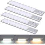 Paquet de 4 lampes sous - meuble avec capteur de mouvement, lumi�re magn�tique activ�e par le mouvement, ...