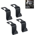 Paquet de 4 (noirs) crochets d'appui - t�te de si�ge de voiture - crochets de sac d'organisateur de stockage ...
