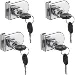 Paquet de 4 verrous de scurit pour vitrine de vitrine  porte en verre  double ouverture, convient ...