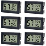 Paquet de 6 mini thermom�tre num�rique moniteur humidit� int�rieure jauge humidit� temp�rature avec celsius ...