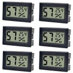 Lot de 6 mini thermom�tres num�riques avec hygrom�tre, afficheur de temp�rature et d?humidit� en degr�s ...