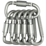 Paquet de 6 mousquetons verrouillables boucle de porte en aluminium pour le camping, la p�che, la randonn�e ...