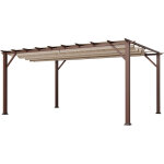 Paragon outdoor pergola en aluminium florenz 1116 aspect bois brun fonc� / marron 350x505x236 cm