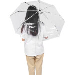 Parapluie de pluie pliant automatique � trois plis, transparent, portable, � la mode, pour l'ext�rieur ...