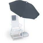 Parasol, � 180 cm, hauteur r�glable, inclinable, rond, polyester, acier, jardin, balcon, terrasse, plage, ...