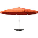 Hhg - parasol en aluminium meran pro, gastronomie, march�, avec volant, � 5m, terre cuite avec pied
