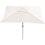 Parasol en aluminium n23, 2x3m, rectangulaire, inclinable, inoxydable, cr�me