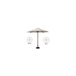 Parasol en bois 'gold' - mt  250 cm  48 mm avec 8 baleines couleur naturel