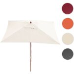 Mendler - parasol en bois, parasol de jardin florida, parasol de march, rectangulaire 2x3m - bordeaux ...