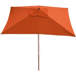 Parasol en bois, parasol de jardin florida, parasol de march�, rectangulaire 2x3m, terre cuite