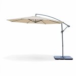 Parasol d�port� �350cm - hardelot - coloris beige. structure anthracite. manivelle anti - retour.