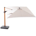 Ici store - parasol déporté carré marbella à led 3 x 3 m toile acrylique sunbrella lin - beige Ici store - parasol déporté carré marbella à led 3 x 3 m toile acrylique sunbrella lin - beige
