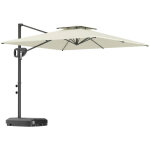Parasol d�port� carr� - outsunny - 2 bases - manivelle et inclinable - protection solaire - 2, 5 x 2, ...