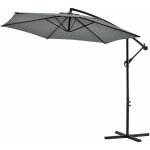 Helloshop26 - parasol dport hexagonal avec manivelle inclinable impermable uv diamtre 270 cm gris ...