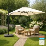 Parasol d�port� de jardin 3x3 carr� en aluminium bars h�tels vienna