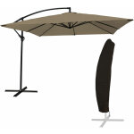 Parasol d�port� molokai carr� 2, 7x2, 7m taupe + housse - happy garden