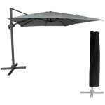 Happy garden - parasol dport molokai carr 3x3m gris + housse