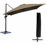 Happy garden - parasol d�port� molokai carr� 3x3m taupe + housse