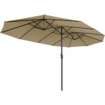 Parasol double 460 x 270 cm, ombrelle extra large pour terrasse, protection upf 50 + , avec manivelle, ...