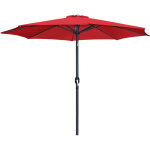 Qfplus - parasol droit inclinable 300 cm en tissu rouge