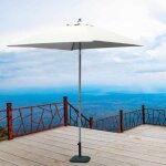 Parasol droit 2x2 m en aluminium ? tissu uv a - b brevet� ? m�t t�lescopique avec bouton de verrouillage ...
