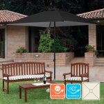 Parasol droit de jardin carr� 2x2 en aluminium plutone noir styles: sans volant
