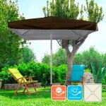 Parasol droit de jardin carr� 3x3 en aluminium marte brown