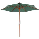 Parasol florida, parasol de jardin parasol de march,  3m polyester / bois, vert olive