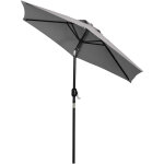 Parasol hexagonal inclinable dim. � 2, 3 x 2, 16h m m�tal polyester haute densit� gris