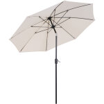 Parasol inclinable aluminium fibre de verre polyester diam�tre 2, 65 m coloris cr�me