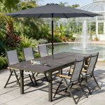 Parasol inclinable pratique pour voyage, � 300 cm, parasol de plage & balcon r�sistant pour jardin & ...