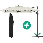 Parasol jardin déporté alu sun 4 - rectangle - 3 x 4 m + housse de protection - ecru Parasol jardin déporté alu sun 4 - rectangle - 3 x 4 m + housse de protection - ecru