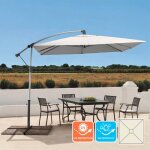 Parasol d�port� carr� 2, 5m en aluminium ? tissu imperm�able et anti - uv ? structure renforc�e ? hauteur ...