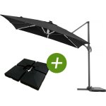 Parasol jardin d�port� led alu  sun 4 luxe  - rectangle - 3 x 4 m - dalles � lester incluses