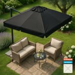 Parasol de jardin d�port� m�t r�glable en aluminium 3x3 paradise noir