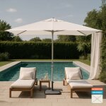 Parasol de jardin droit rectangulaire 3x2 en aluminium bar h�tel eden