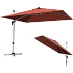 Parasol de jardin extérieur 3x3m, parasol déporté, inclinable à 5 angles, rotatif à 360°, pied en croix, ... Parasol de jardin extérieur 3x3m, parasol déporté, inclinable à 5 angles, rotatif à 360°, pied en croix, ...