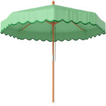 Parasol de jardin - parasol terrasse - outsunny - rond avec volants r�tro chic aspect bois protection ...