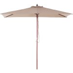 Parasol de jardin ou de terrasse rectangulaire beige marron avec pied en bois, toile anti uv 144 x 195 ... Parasol de jardin ou de terrasse rectangulaire beige marron avec pied en bois, toile anti uv 144 x 195 ...