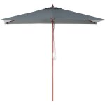 Parasol de jardin ou de terrasse rectangulaire gris foncé avec pied en bois, toile anti uv 144 x 195 ... Parasol de jardin ou de terrasse rectangulaire gris foncé avec pied en bois, toile anti uv 144 x 195 ...