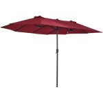 Parasol de jardin xxl parasol grande taille 4, 6l x 2, 7l x 2, 4h m ouverture fermeture manivelle acier ...