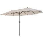 Parasol de jardin xxl parasol grande taille 4, 6l x 2, 7l x 2, 4h m ouverture fermeture manivelle acier ...