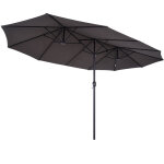 Parasol de jardin xxl parasol grande taille 4, 6l x 2, 7l x 2, 4h m ouverture fermeture manivelle acier ...