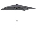 Parasol lumineux rectangulaire inclinable dim. 2, 68l x 2, 05l x 2, 48h m parasol led solaire m�tal polyester ...