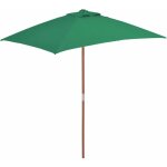 Vidaxl - parasol avec mât en bois 150 x 200 cm vert Vidaxl - parasol avec mât en bois 150 x 200 cm vert