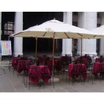 Dmora - parasol avec mât central 60 en bois, toile couleur écru, 250 x 350 cm mât 60 cm Dmora - parasol avec mât central 60 en bois, toile couleur écru, 250 x 350 cm mât 60 cm