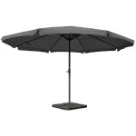 Parasol meran pro, gastronomie, parasol pour march avec volants 5m polyester / alu 28 kg - anthracite ...
