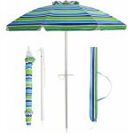 Costway - parasol de plage inclinable 198 cm protection uv 50 + avec bouton poussoir et sac de transport ...