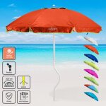 Parasol de plage l�ger visser protection uv girafacile 200 cm ermes - orange