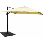 Parasol professionnel restaurant pour jardin terrasse 3x4m (5m) polyester aluminium / acier 26kg crme ...